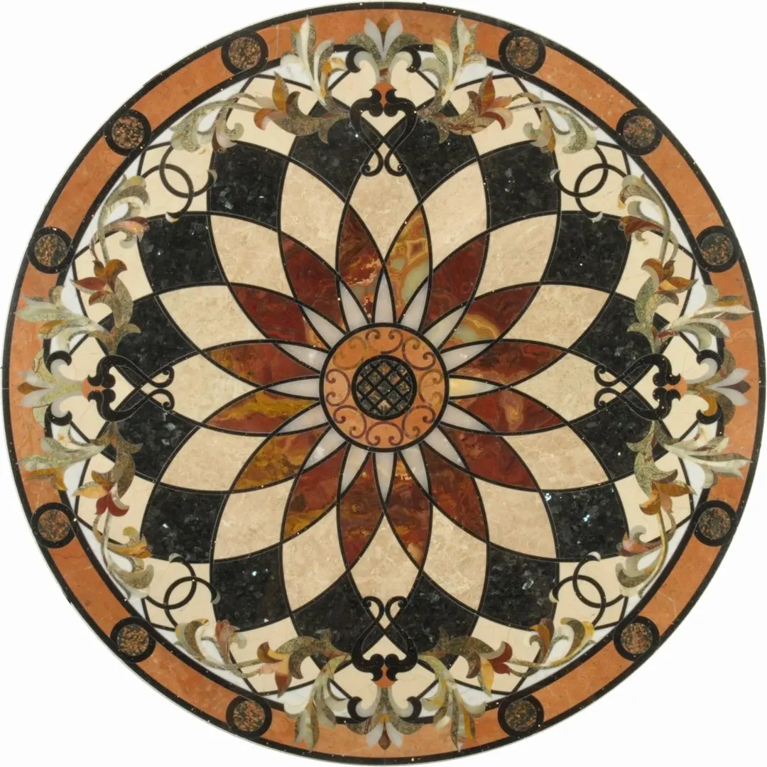 factory round wood floor medallions