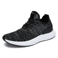 

fashion stylish breathable durable fly knit upper material soft outsole gym sneakers men shoes