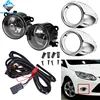 YZX Electroplated/black driving Front bumper fog lamp with bulb+strap Wiring Harness for FORD Fiesta 09-12 FOCUS/SE/SEL/12-14