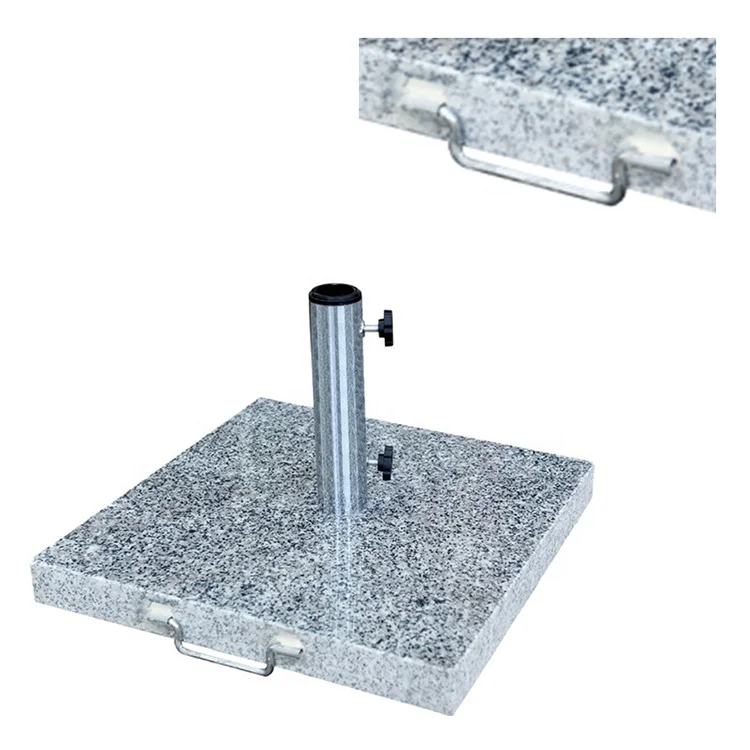 Square Granite Umbrella Base With Wheels Rust Proof Umbrella Base