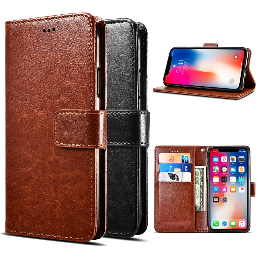 

High Quality Luxury Wallet Stand Case Fashion Flip Leather Cover For iPhone xs max