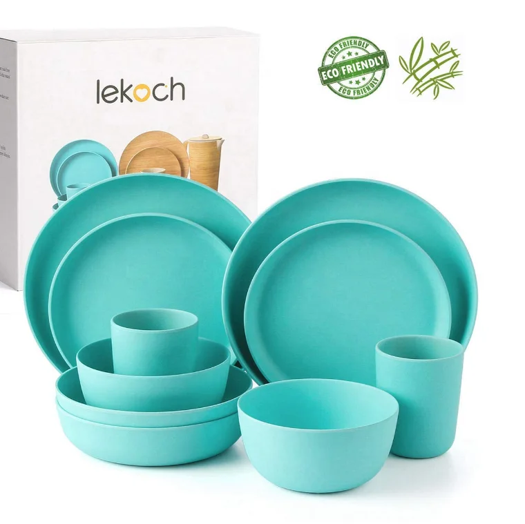 

Eco material fiber good quality natural bamboo fiber dinnerware sets of china supply, Pantone color