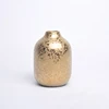 Graceful home and garden decor luxury antique brass small ceramic golden flower vase for sale