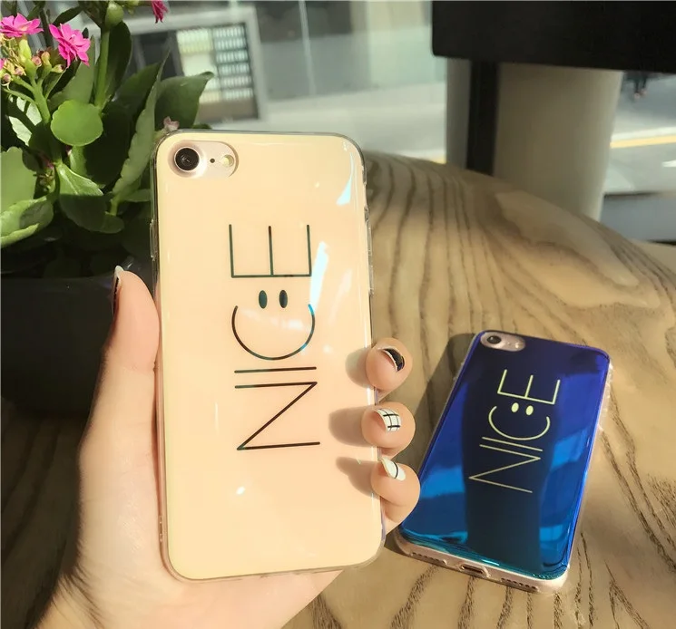 Blue Light NICE Pattern Soft TPU Phone Case for iPhone 8 7