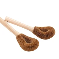 

Natural coconut palm brush long handle bottle brush kitchen wash cup zero waste coconut fiber cleaning brush