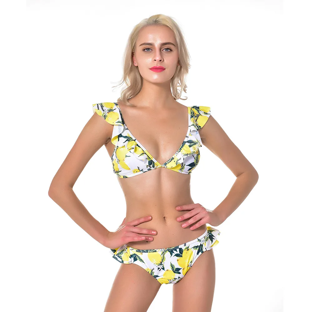 

Crazybuy New Design Flounce print summer bathing suit, Picture