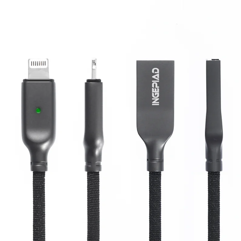 

Smart Power Off Data Cable USB Factory Price Fast Charging iPhone Portable USB Charging Cable 8 Pin with LED Indicator, N/a