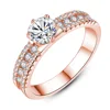 2019 March Expo Classic 925 Sterling Silver Rose Gold Wedding Ring Retro Six-claw Gemstone Couple Ring