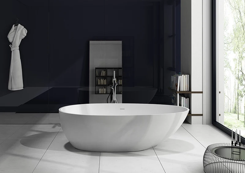 GM-8004 Italian designed solid surface artificial stone bathtub