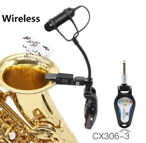 

KM-G306-3 High quality saxophone wireless pickup microphone, gives you perfect sound quality