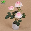 Beautiful popular special rose silk fabric decoration mini pink rose bush