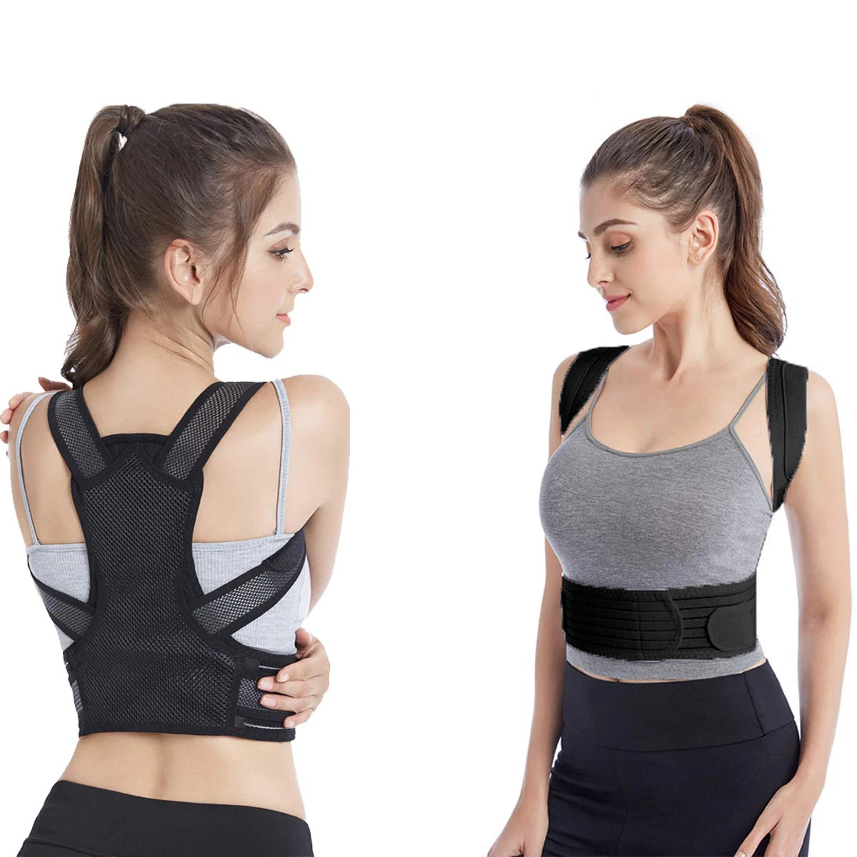 

Hot sale Adjustable Women Men Clavicle Brace Support back support posture correction, Black