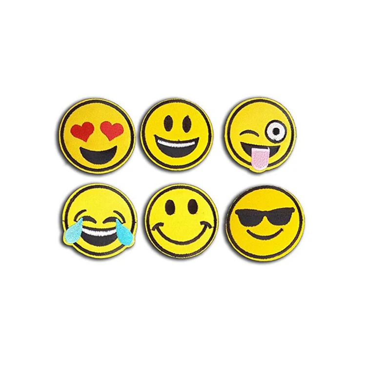 8pcs Funny Smile Face DIY Applique Embroidered Sew Iron on Patch Pip 