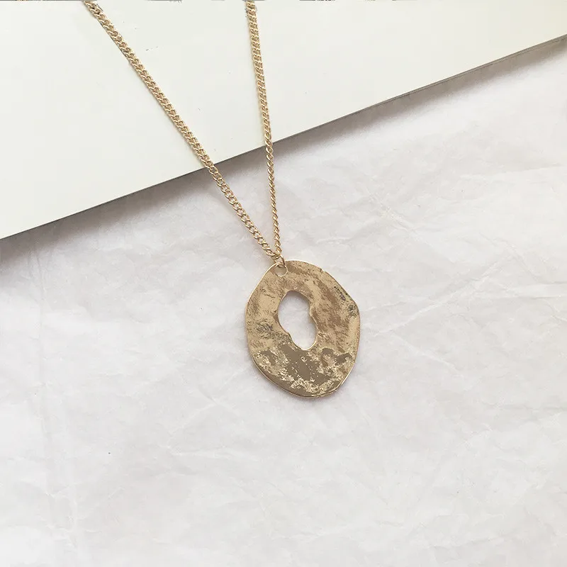 

roman gold coin necklace dainty gold hand pendant necklace gold chain coin pendant necklace, Picture