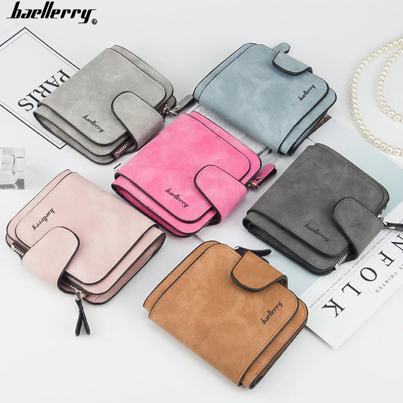 

2021 New Fashion Cute Baellerry Forever Mini Short Pu Leather Ladies Purse Woman cute wallet coin purses, Rose red/rose red/llight pink /brown/gray/smoky grey