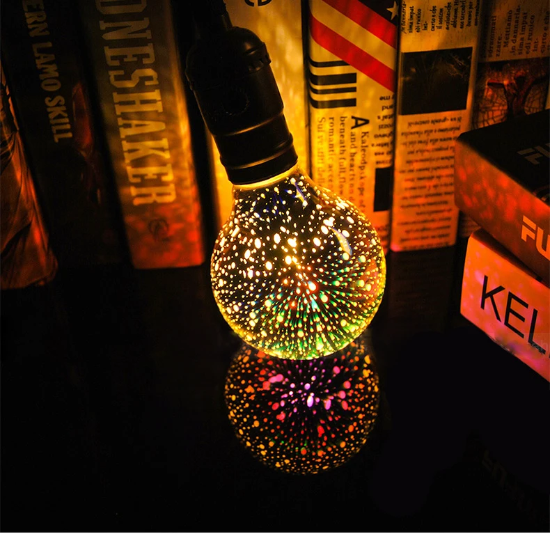 3D Star Led Bulb 220V E27 Colourful Fireworks Edison Bulb For Holiday Christmas Decoration Bar LED Lamp