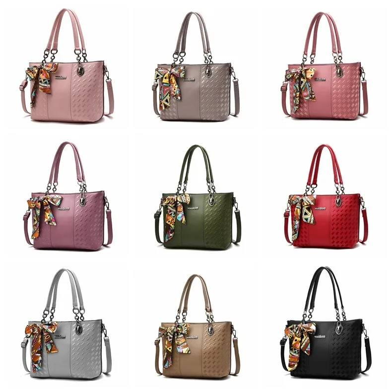 Yiwu Factory Womens Purse Pu Leather Handbag Online Wholesale Wine Tote