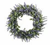 14" Artificial Lavender Wreaths Flowers Arrangements Front Door Wall Home DIY Floor Garden Office Wedding Decor in Purple