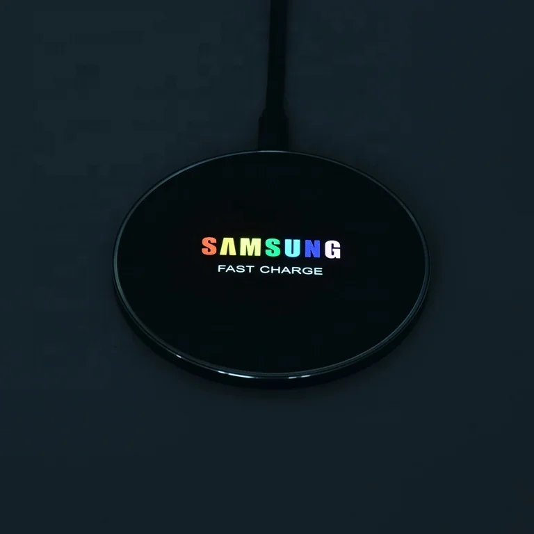 

2019 Newest Light Up LOGO Aluminum Portable Qi Wireless Charger for iPhone8/iPhone X, Wireless Mobile Phone Charger, White/ black