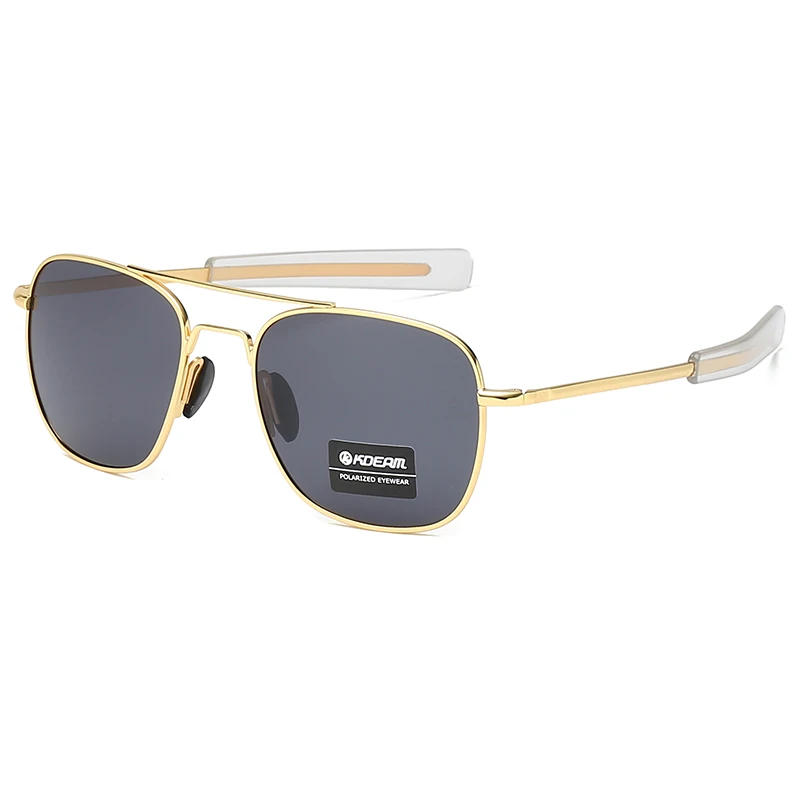 

KDEAM 2019 Outdoor Sports Mens Polarized Italy Design Pilot Aviation Sunglasses Private Label OEM Square gafas de sol Gold Frame