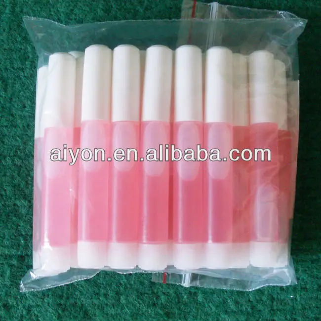 
clear and pink color nail glue 