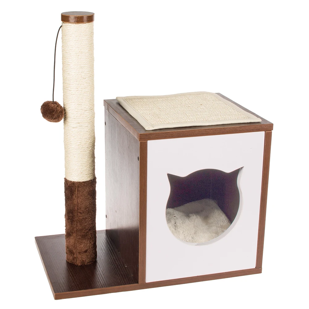 High Quality Brown Pole Cat Furniture House With Pillow Buy High