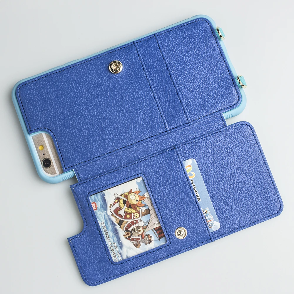 Saffiano Leather Pu Crossbody Cell Phone Case With Metal Chain Shoulder