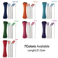 

Colorful Silicone Tip Metal Straw Reusable Custom Stainless Steel Straw