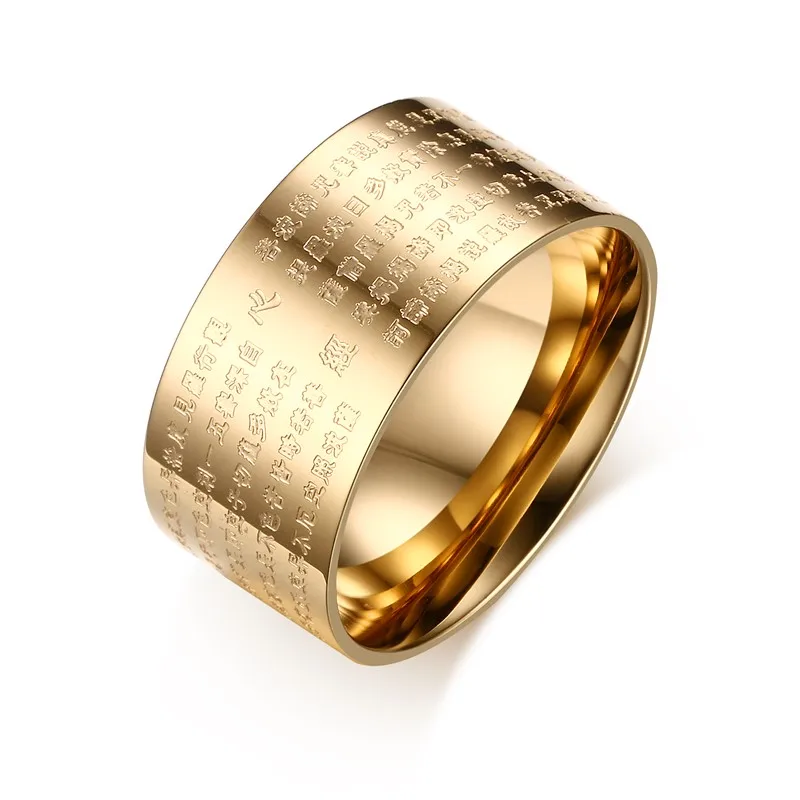 

10 mm wide personality stainless steel jewelry scripture ring for men