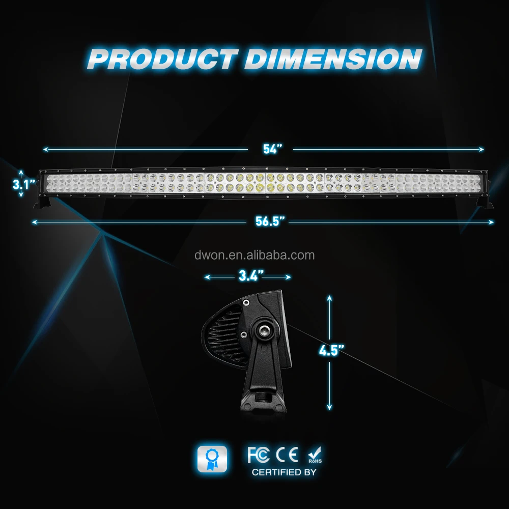 Nilight 312 W Curved Rotating Led Work Light Bar Off Road 4 X 4 Amber