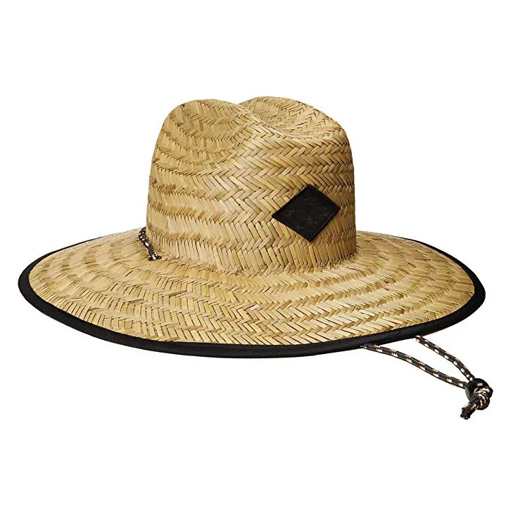 Summer Uv Protection Wide Brim Men's Straw Sun Hat Surf Straw Hat Straw ...