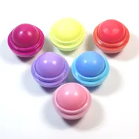 

hot selling 6 colors moisturizing fresh fruits flavor cute round ball shape Lip Balm for private label