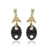 91775 xuping ceramic slab earrings, 14k gold plated women jewelry