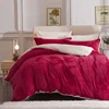 Exported good quality comforter 4 pcs plain queen size adult fur bed sheet set