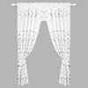 Modern Leaf Pattern Embroidery sheer Curtain For USA Market