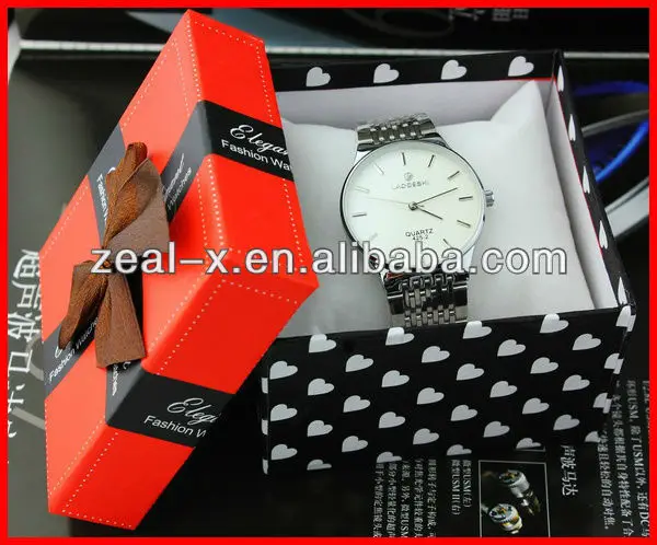 Happy Fashion Paper Christmas Gift Watch Boxes With Pillow Inside