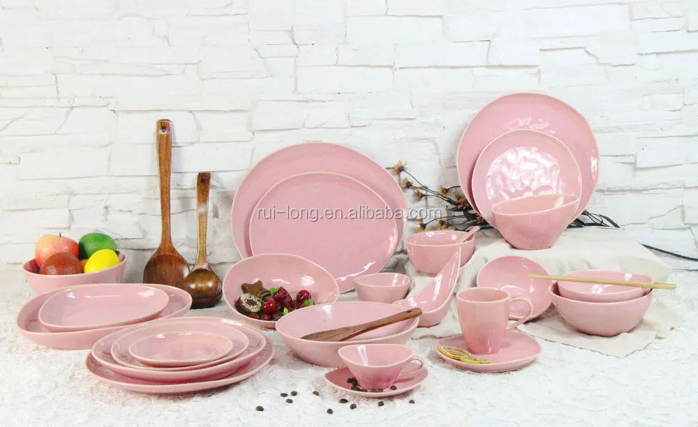 

wholesale porcelain dinnerware ceramic pink wedding dinner set