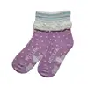 Comfy Non Skid Little Girls Frilly Socks with Cotton Content