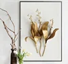 Custom Metal flower order wholesale wall art stretched canvas prints for decoration
