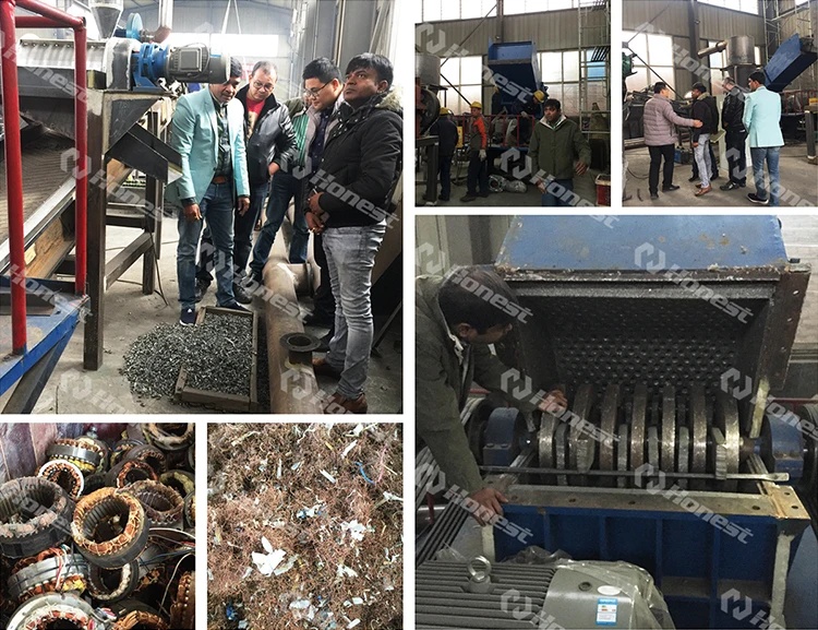 Scrap Motor Rotor Stator Shredder Copper Separating Recycling Machine