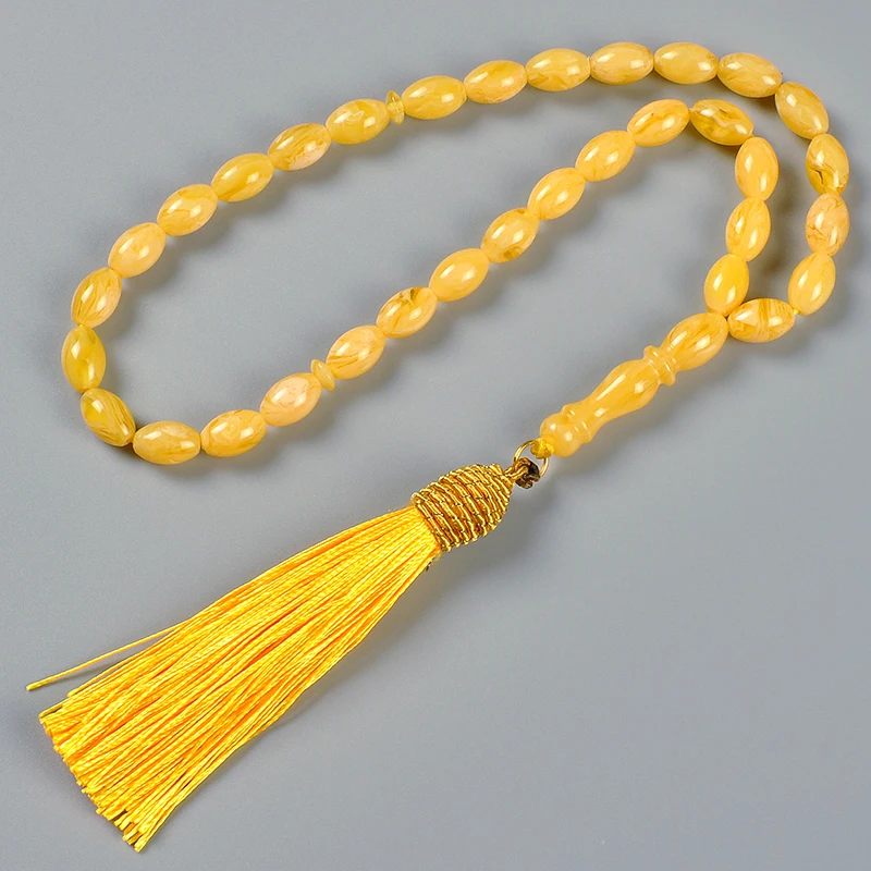 YS243 Turkey popular imitate amber plastic  33 beads  tasbih dubai with  smell
