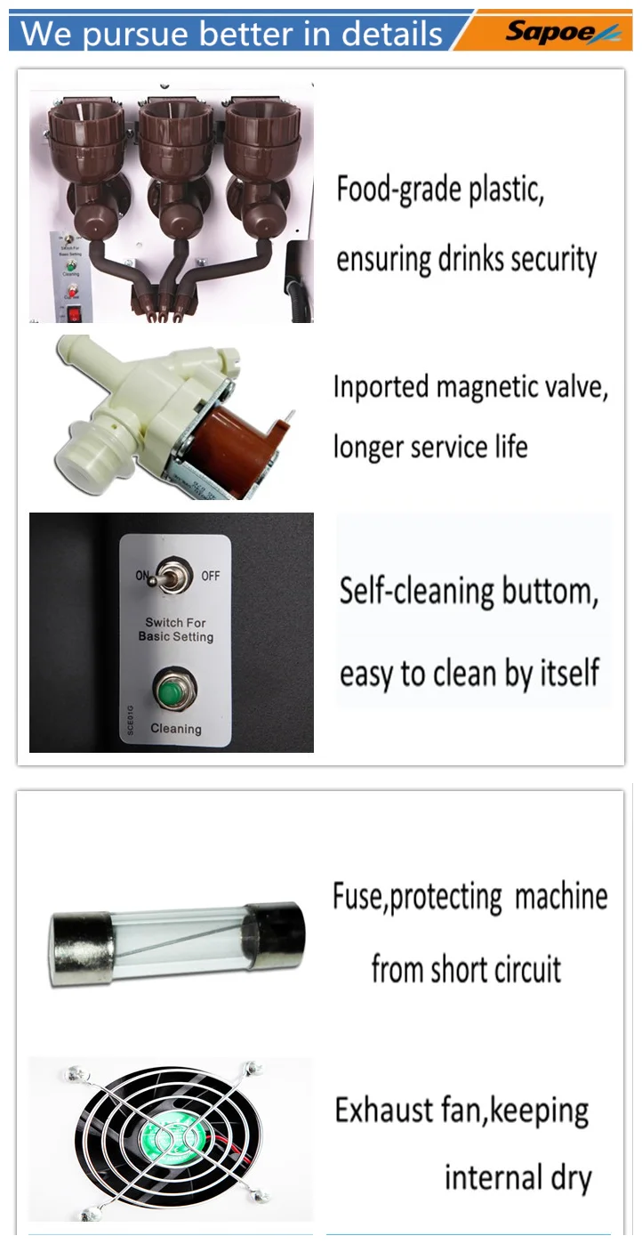 SC-8905BN-C5H5-S Fully automatic coin operated instant coffee hot beverage vending machine