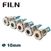 FILN new products 10mm metal led indicator lamp red green blue yellow white pilot light with 2.8mm pin