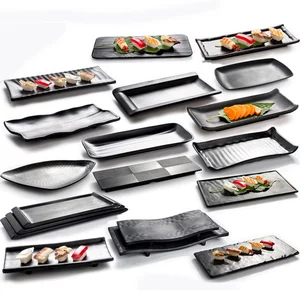 Image of Wholesale Sushi Plate Dish Round Ceramic Slate Set