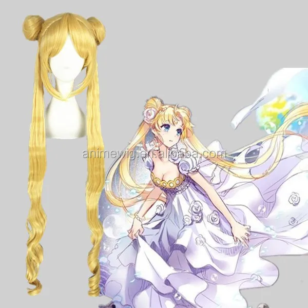 

Wholesale 100cm Long Curly Blonde Cosplay Hair Wig Sailor Moon Wig