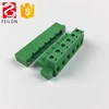02P - 24P screw clamp wiring 7.5mm 7.62mm male and female green color can accept customer made plug terminal block