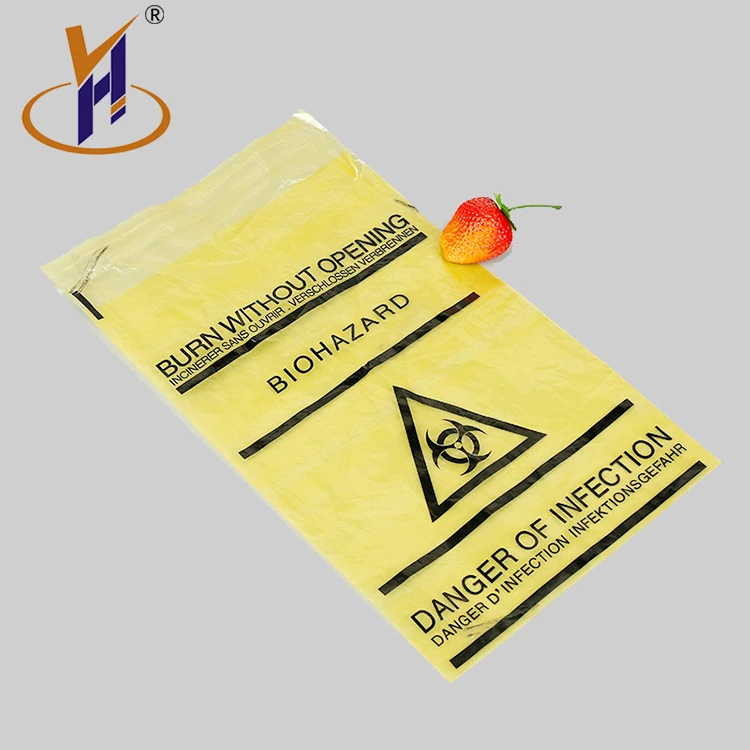 Manufacturer wholesale customized medical biological bags yellow biohazard bags