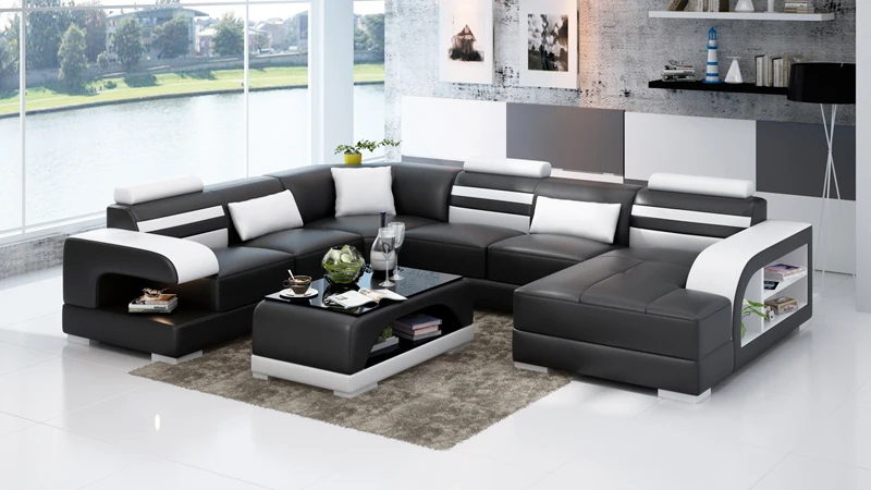European Style Genuine Leather Sofa Set for living room modern