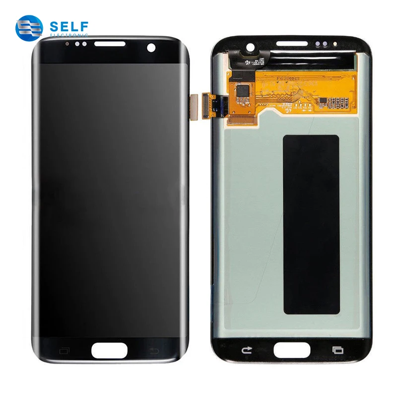 

Wholesale original mobile phone gold replacement display lcd touch screen digitizer assembly for samsung galaxy s7 edge, Gold;silver;black