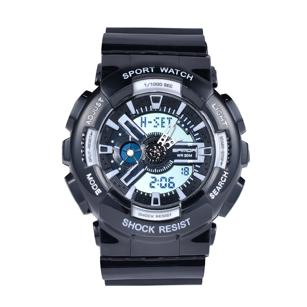 

WJ-7552 Casual Fashion Analog LED Digital Waterproof Colorful Attractive Alarm With Date Sport Unisex Watches, Mix